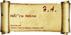 Héra Adina névjegykártya